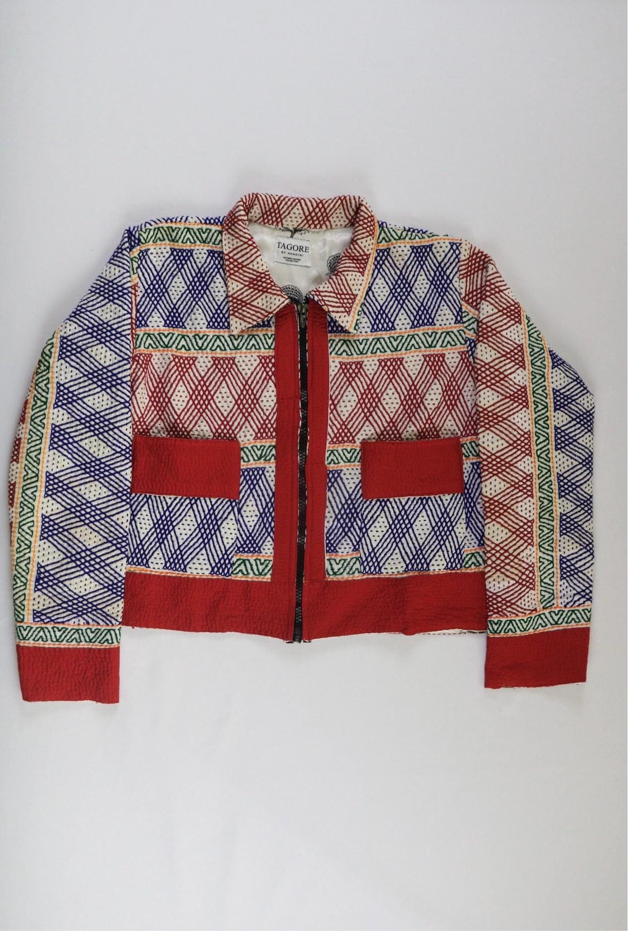 Vintage Kantha Quilt Jacket Fully Hand Embroidered