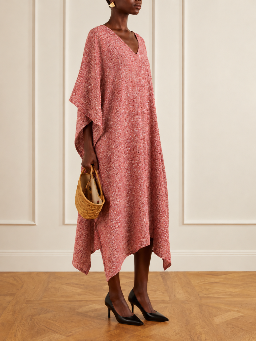 Pink Handwoven Kaftan