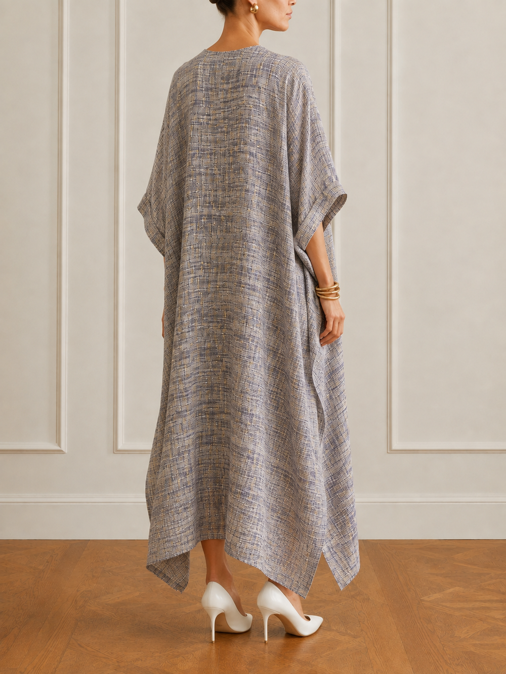 Pale Gold Lilac Handwoven Kaftan