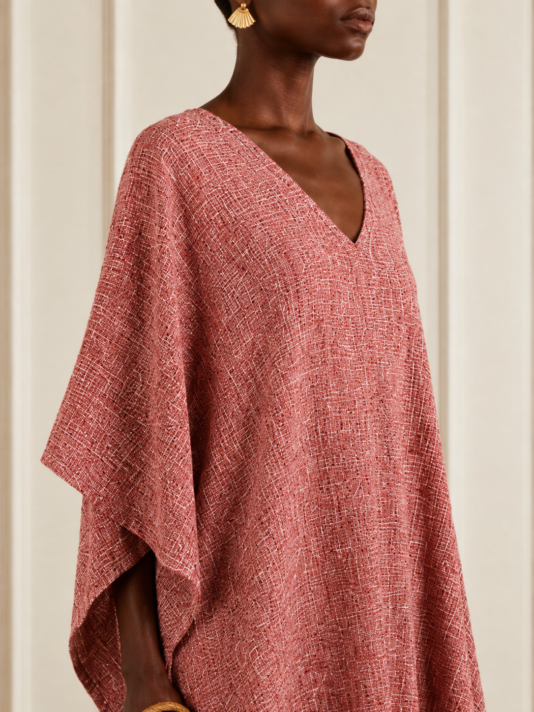 Pink Handwoven Kaftan