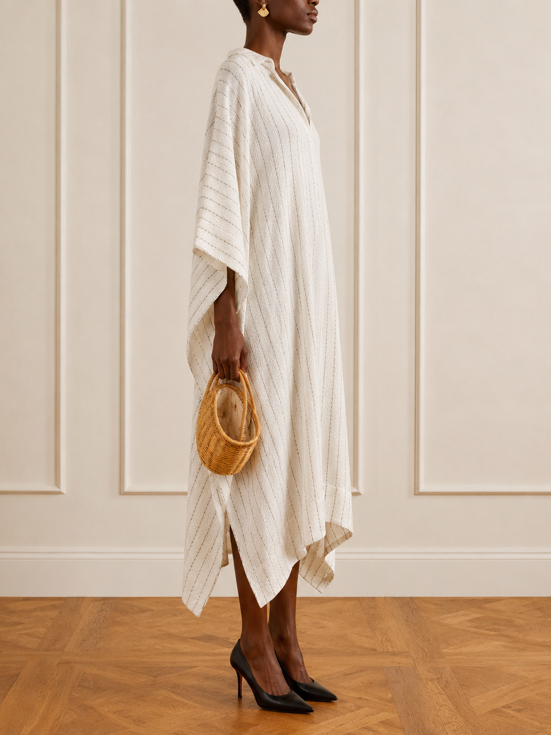 White striped Handwoven Kaftan