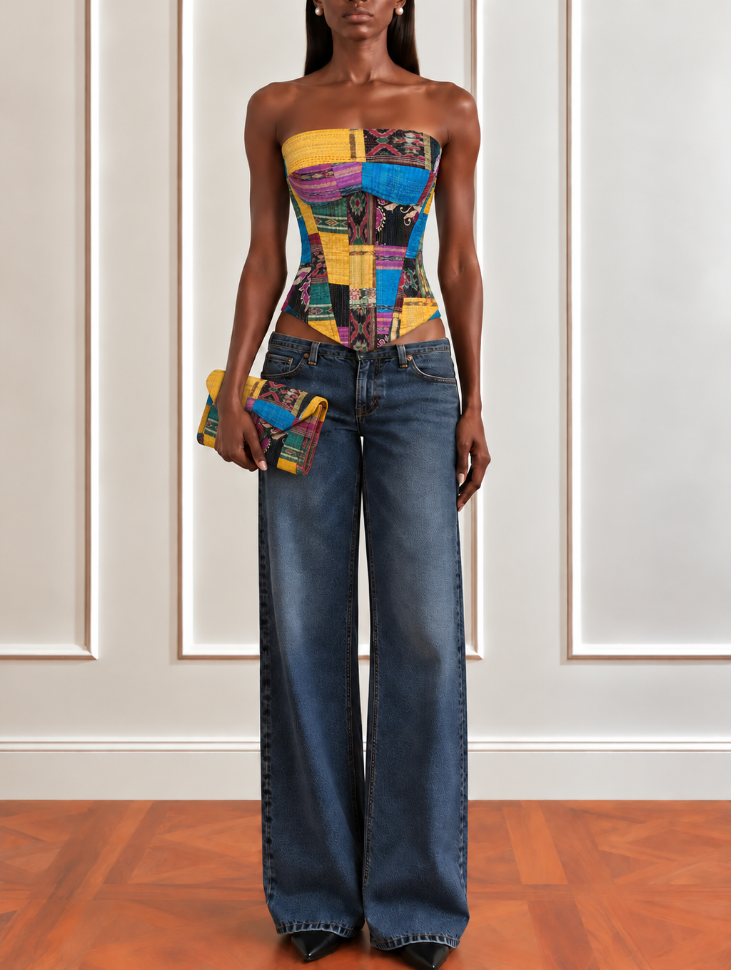 Patchwork Kantha Corset