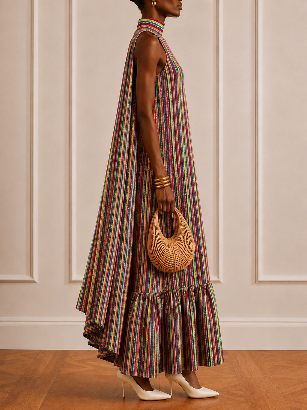 Striped Dupatta Dress