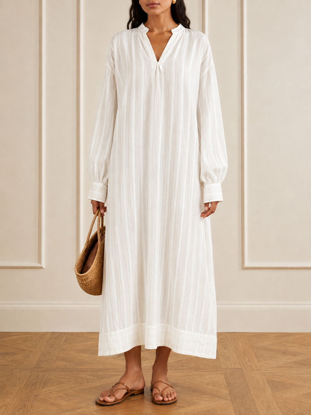 White Handwoven Kaftan