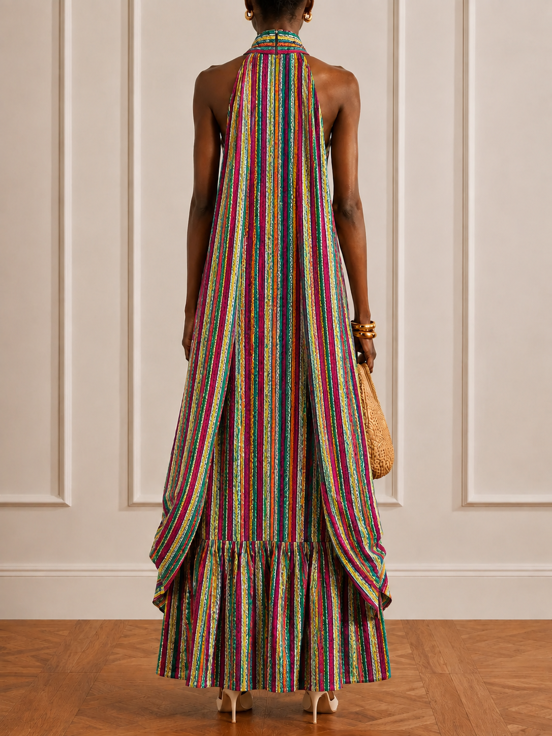 Striped Dupatta Dress