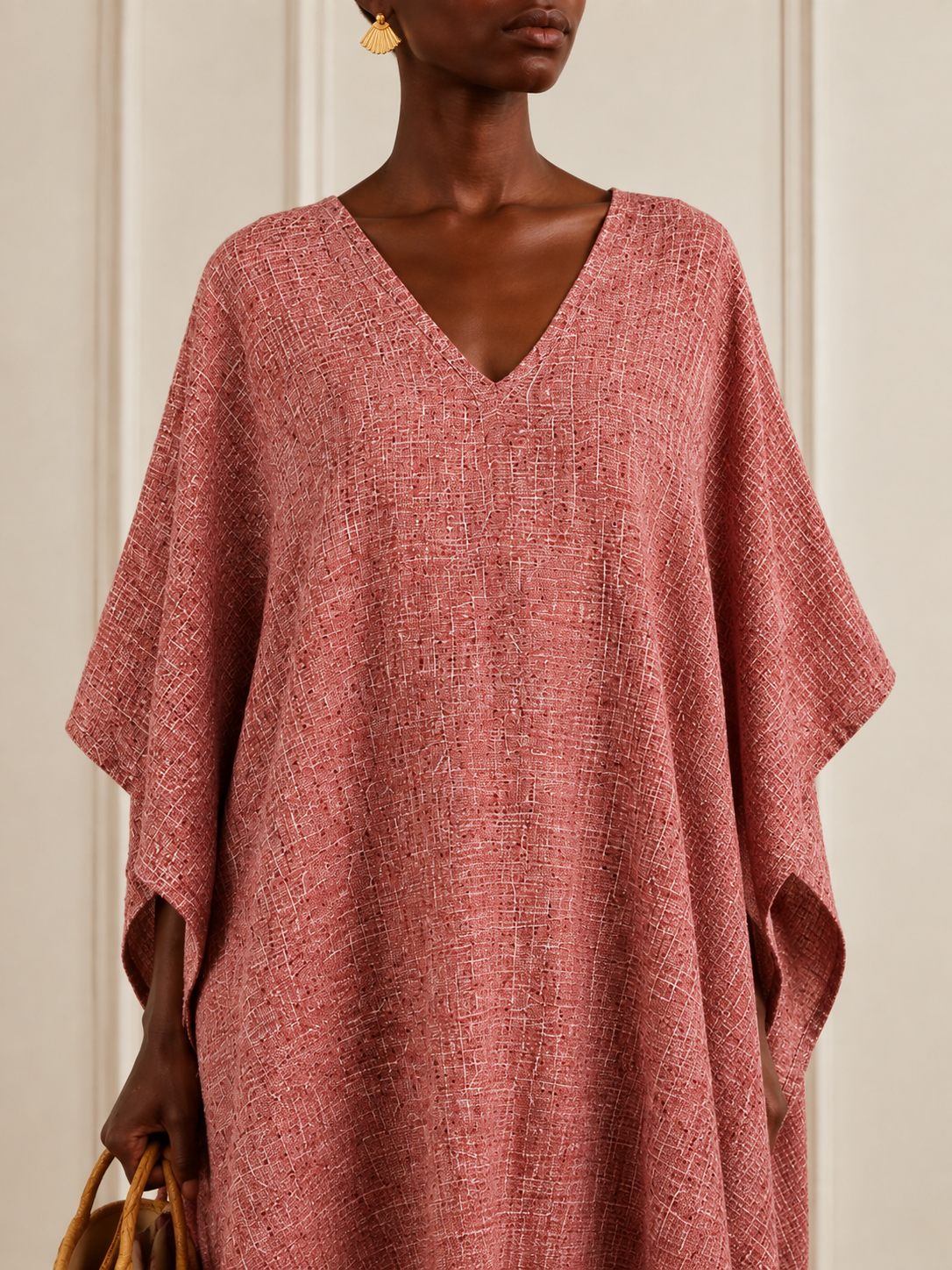 Pink Handwoven Kaftan