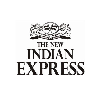 Logo of The New Indian Express on a white background