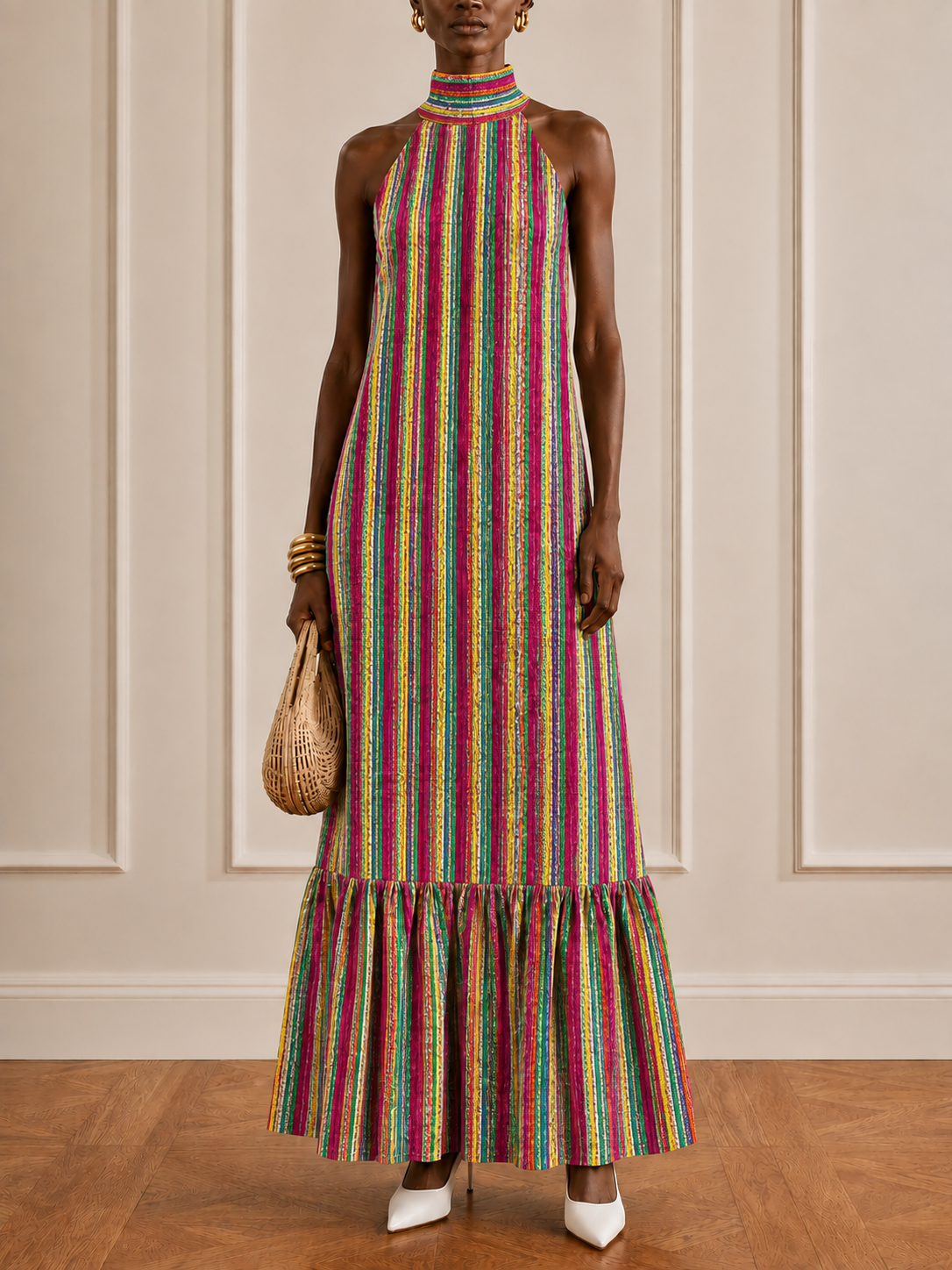 Striped Dupatta Dress