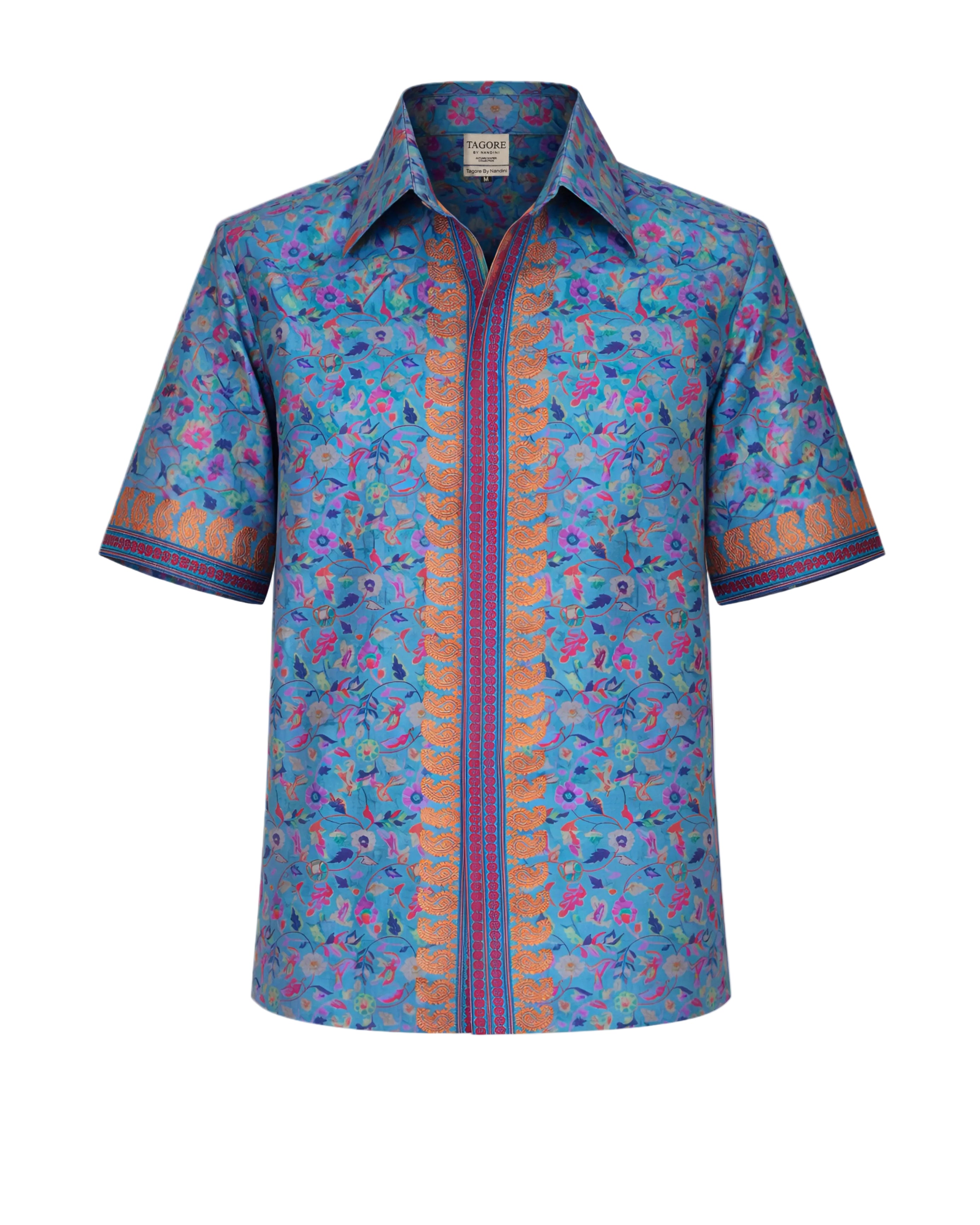 Colorful patterned shirt on a white background