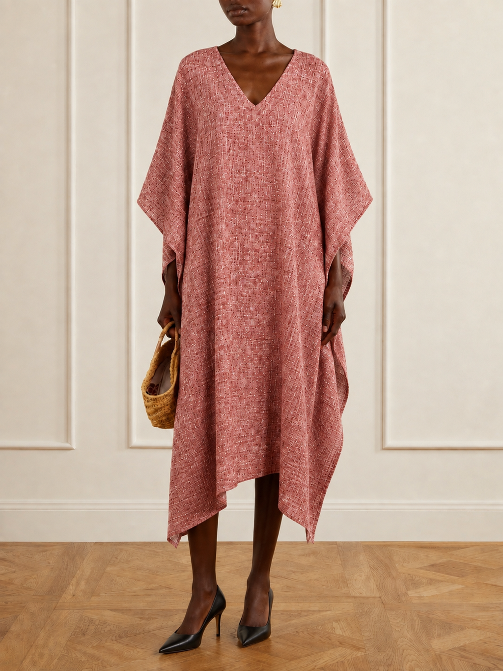 Pink Handwoven Kaftan