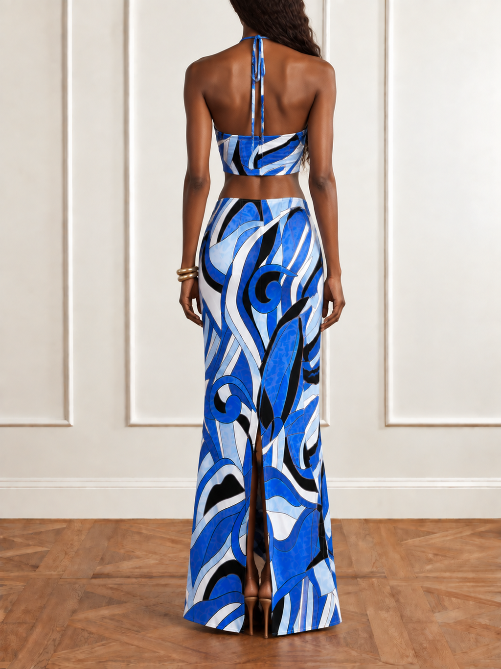 Hooghly Halter Neck & Maxi Skirt Set