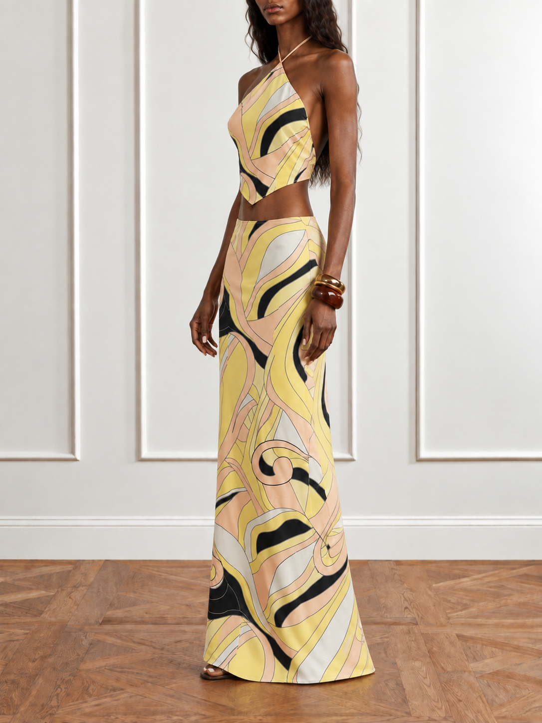 Mellow Halter Neck & Maxi Skirt Set