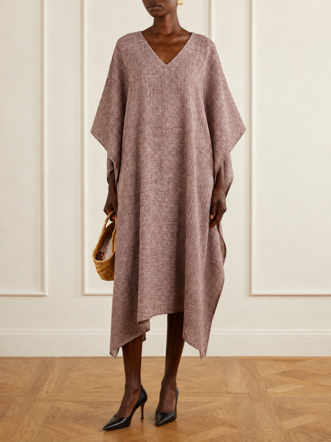 Dusty Pink Handwoven Kaftan