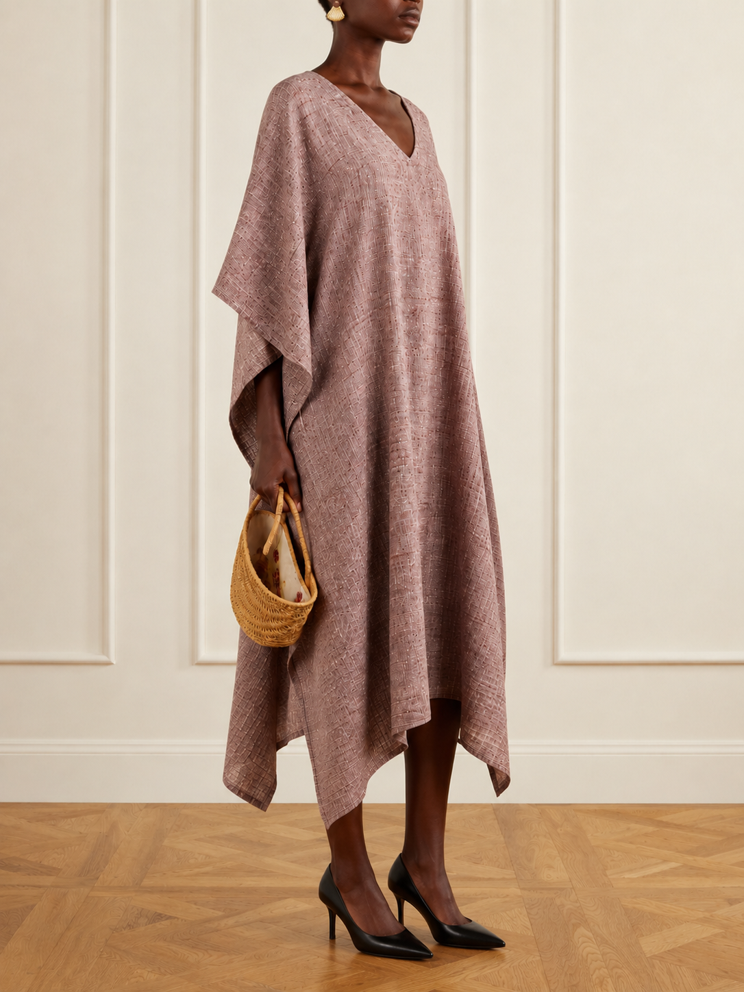 Dusty Pink Handwoven Kaftan