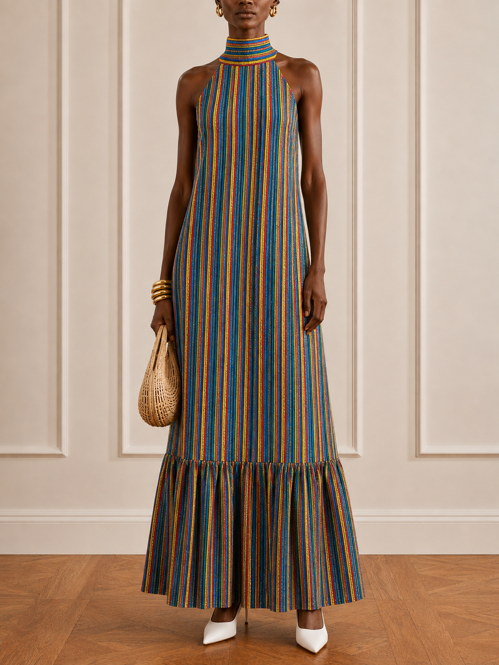 Striped Dupatta Dress