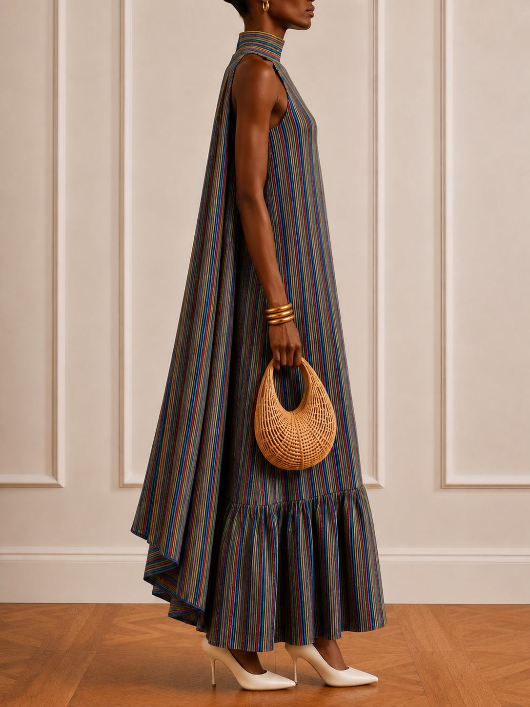 Striped Dupatta Dress