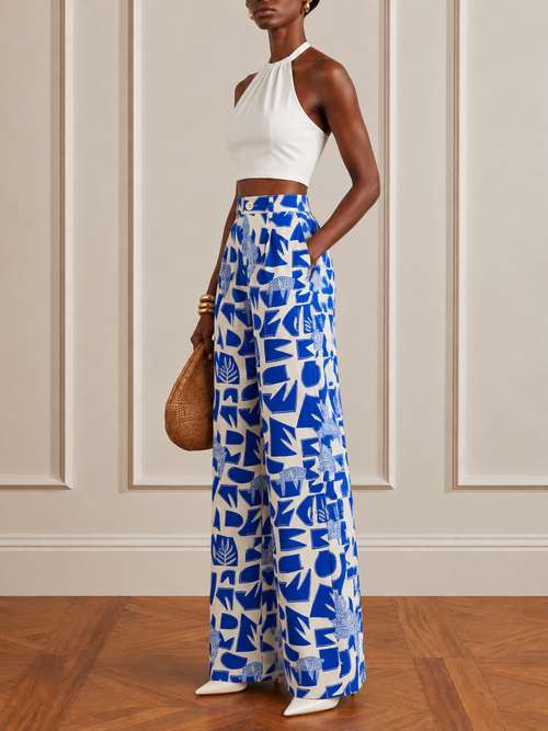 Blue Horse High Waist Pants
