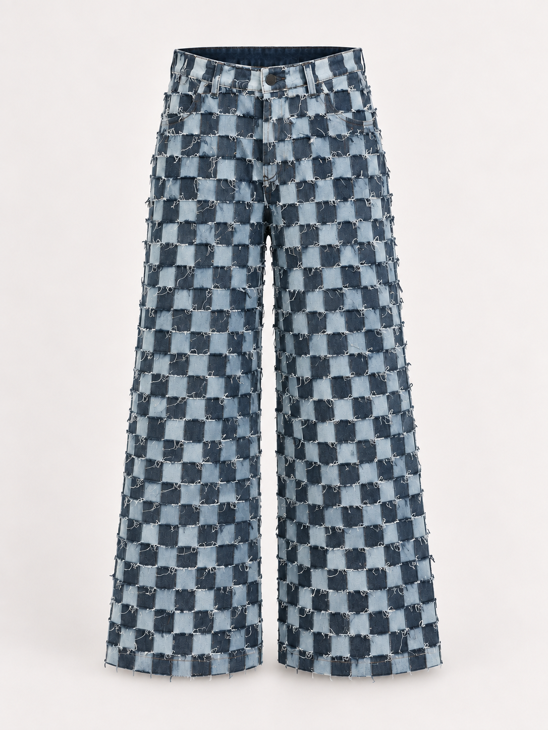 Reworked Cross-Stitch Denim Trousers
