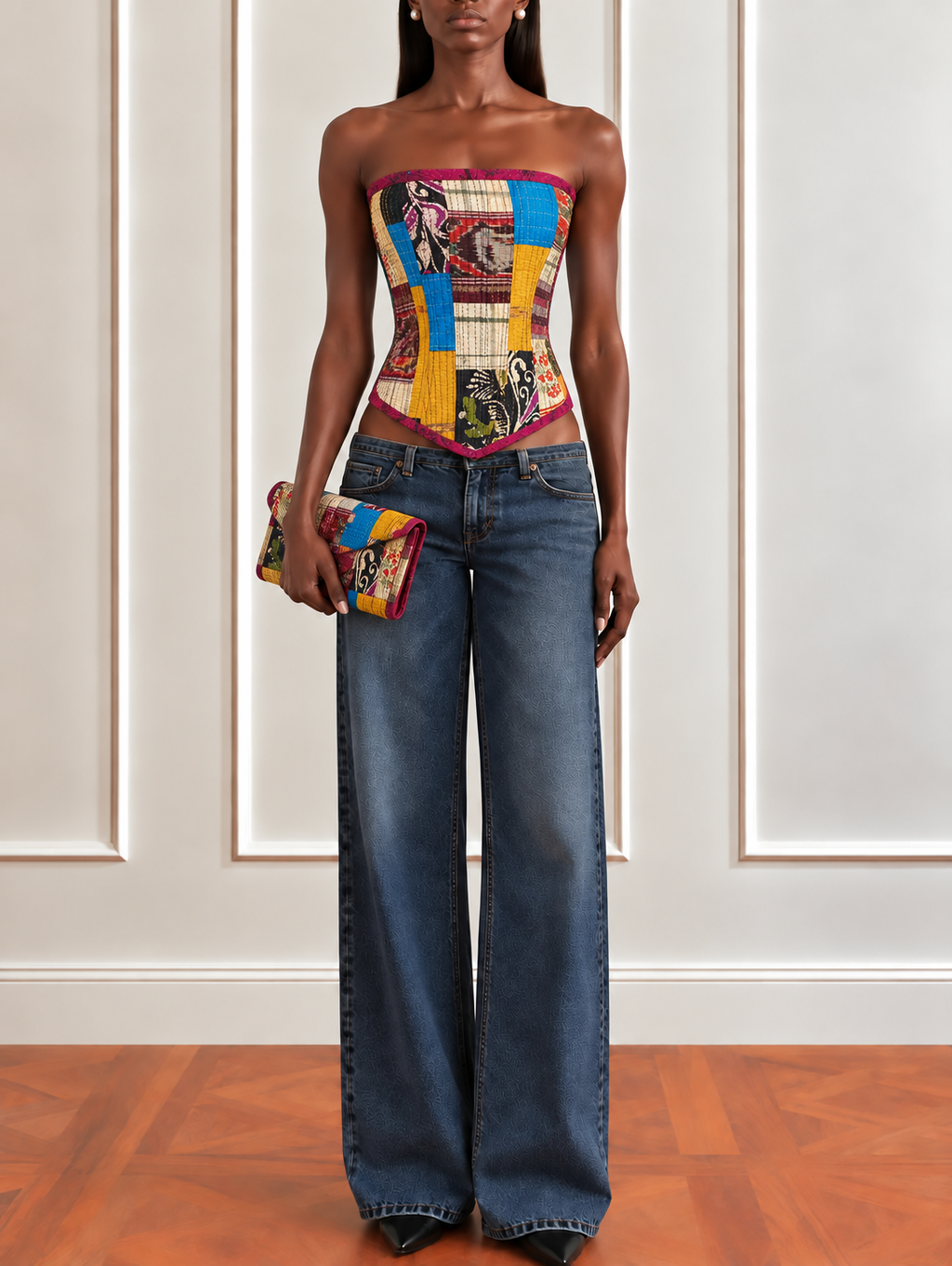 Patchwork Kantha Corset