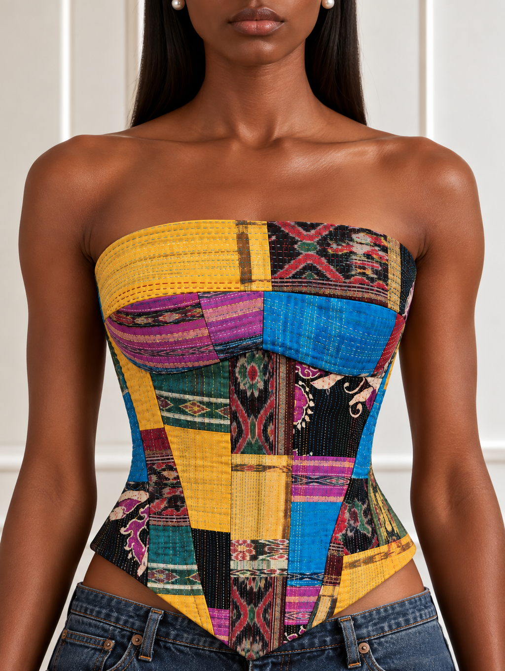 Patchwork Kantha Corset