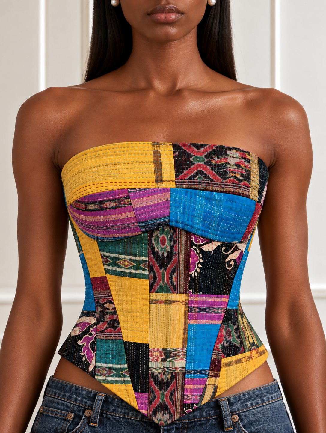 Patchwork Kantha Corset
