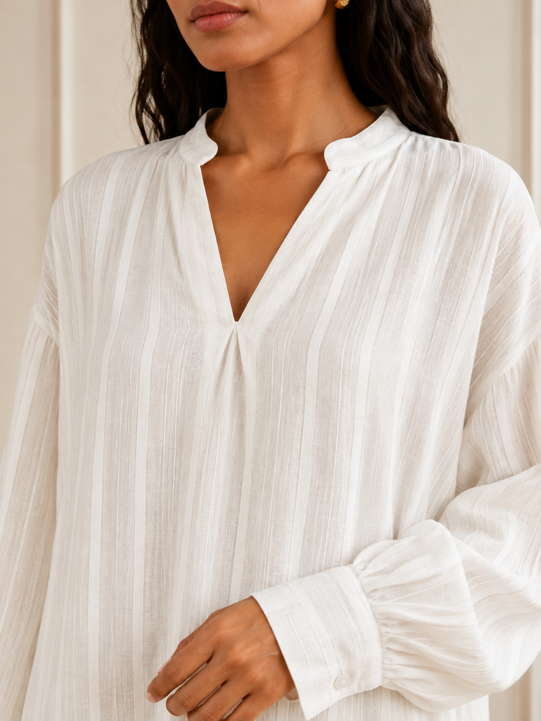 White Handwoven Kaftan