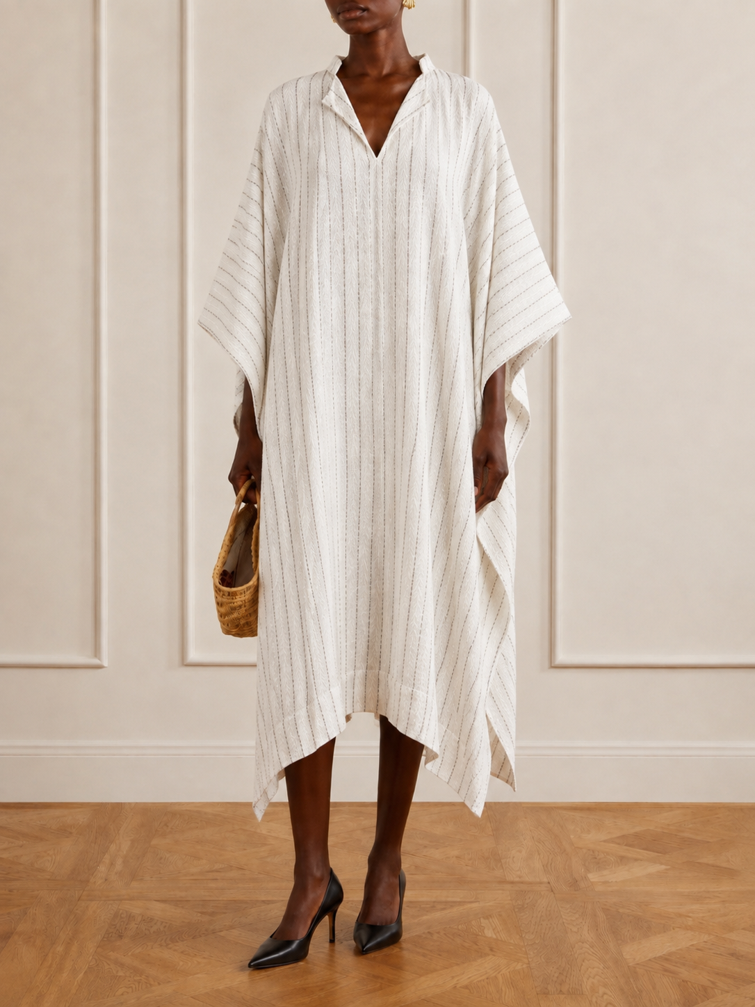 White striped Handwoven Kaftan