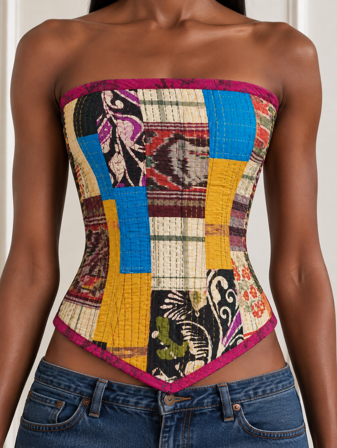 Patchwork Kantha Corset