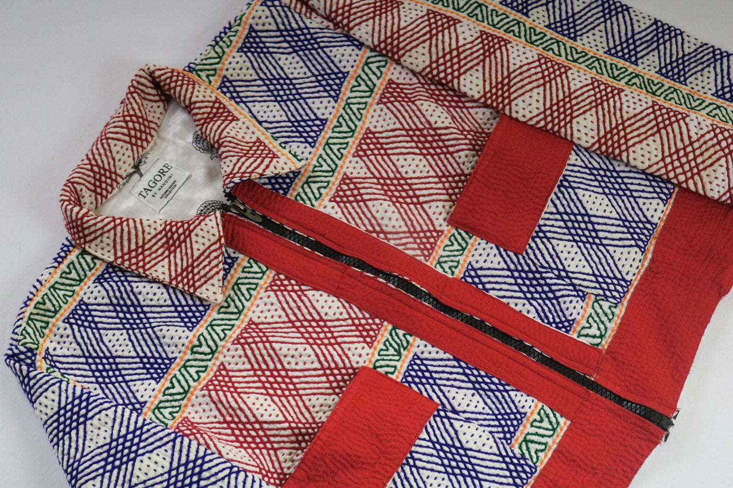 Vintage Kantha Quilt Jacket Fully Hand Embroidered