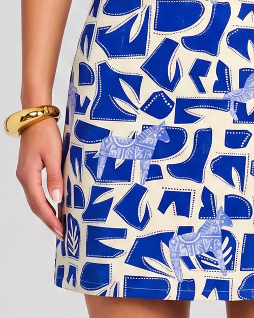 Blue Horse Mini Skirt