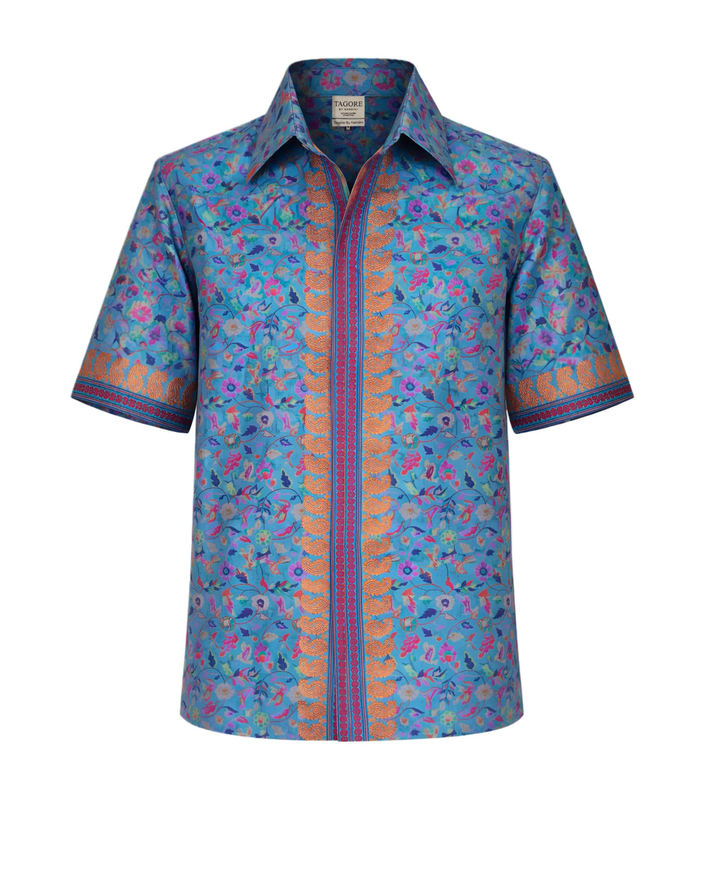 Upcycled Silk Floral Shirt Men